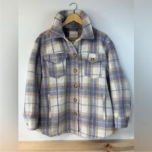 Avec Les Filles Plaid Shacket button up pockets outdoor Anthropologie jacket